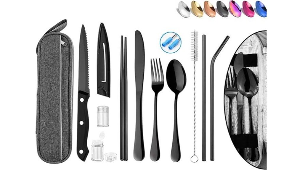 compact stainless steel travel utensils