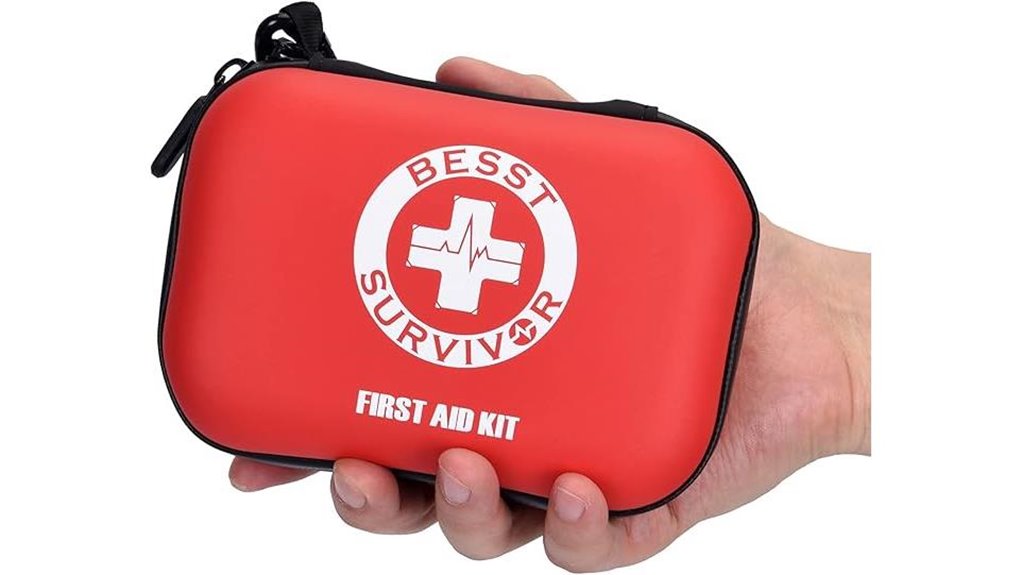 compact waterproof red first aid