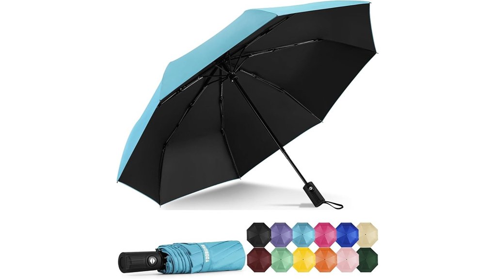 compact windproof automatic travel umbrella