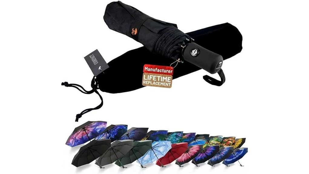 compact windproof automatic travel umbrella
