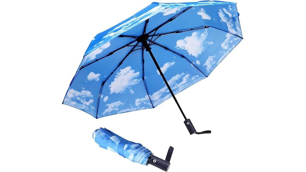 compact windproof automatic travel umbrella