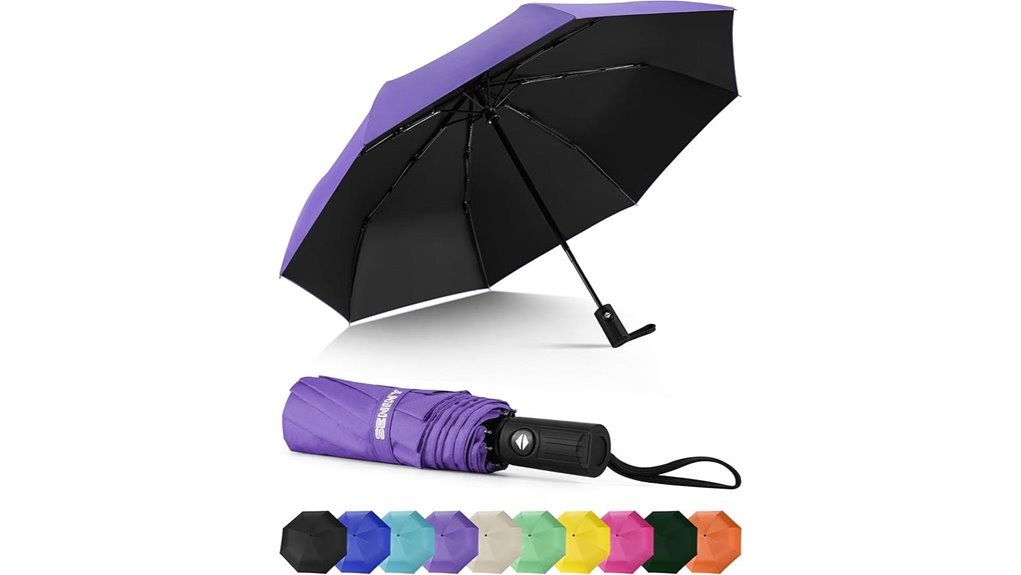 compact windproof automatic travel umbrella
