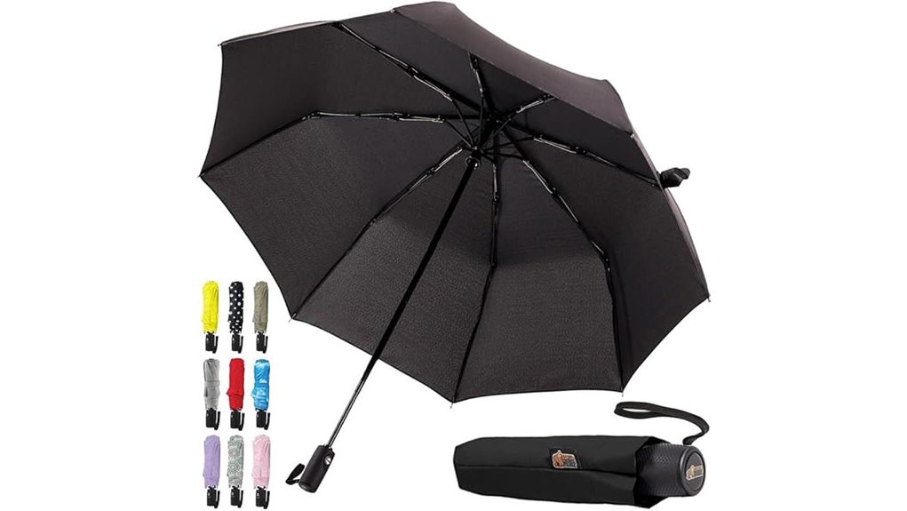 compact windproof automatic travel umbrella