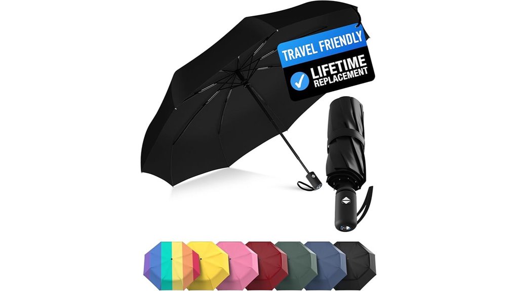 compact windproof folding travel umbrella