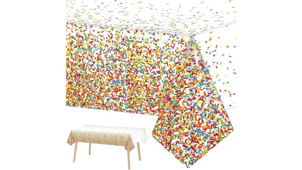 confetti sprinkles birthday tablecloth