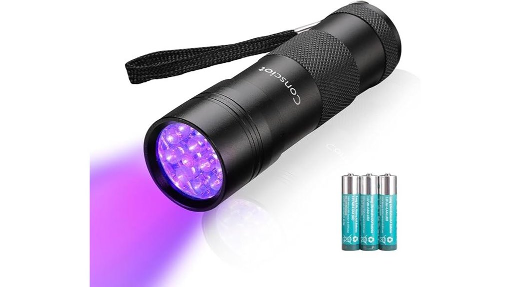 consiot 12 led 395nm blacklight flashlight
