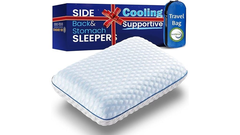 cooling bamboo memory foam pillow