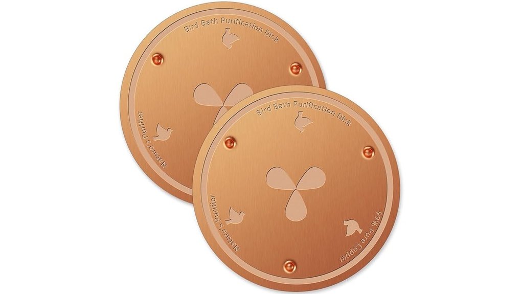 copper bird bath purification disks