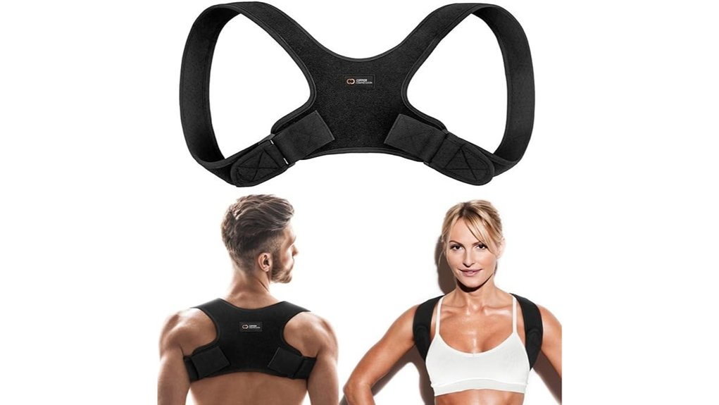 copper infused adjustable upper back posture corrector