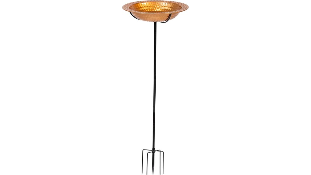 copper outdoor bird bath stake