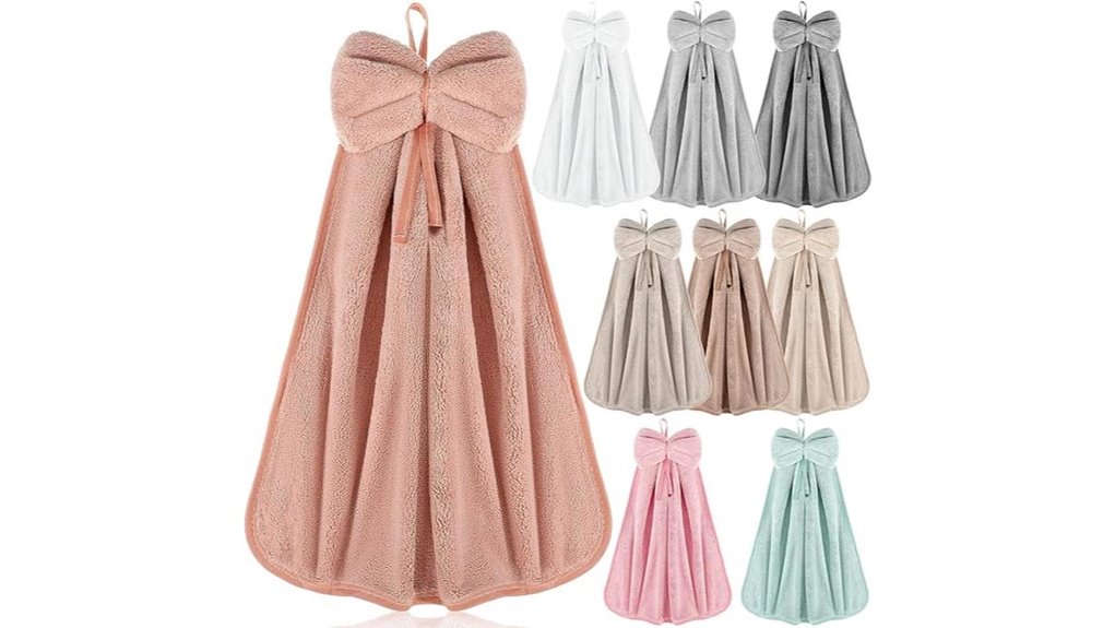 coral fleece hanging hand towels