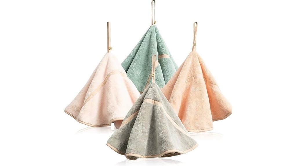 coral fleece hanging hand towels