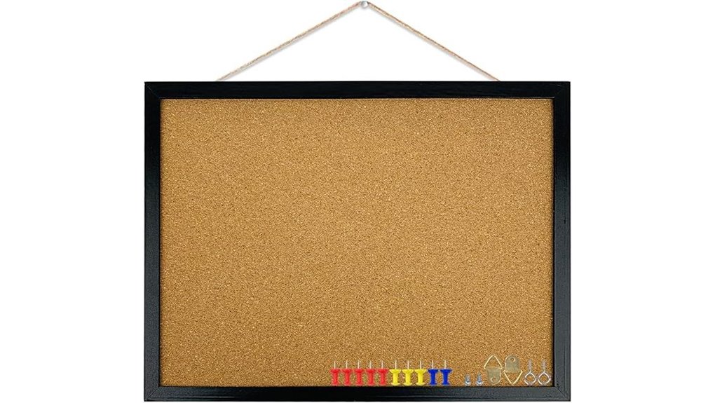 cork bulletin board oak frame