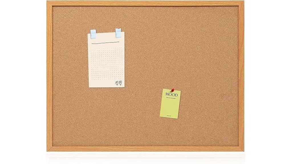 cork bulletin board with pins