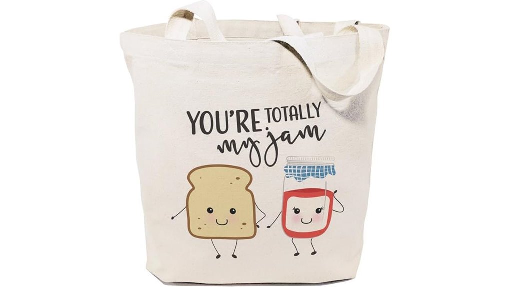 cotton canvas food pun tote