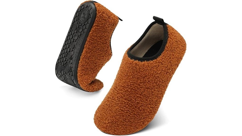 cozy rubber soled house slippers