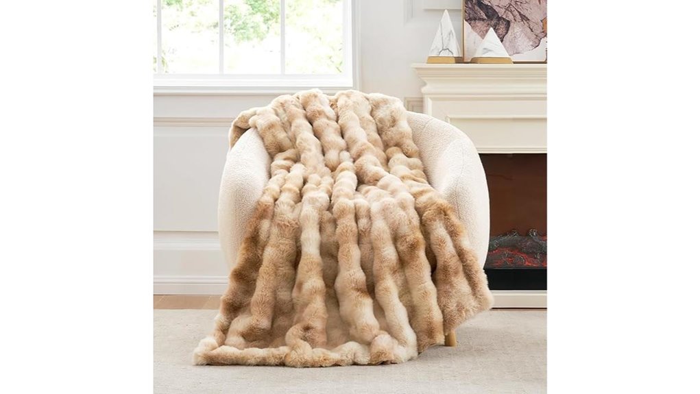 cozy tie dye faux fur throw