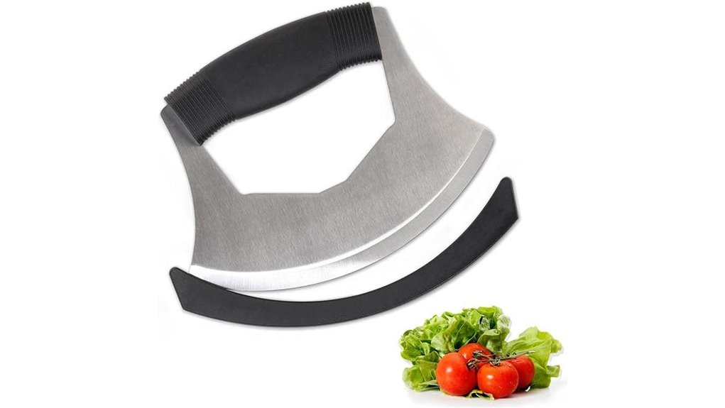 curved mezzaluna herb chopper