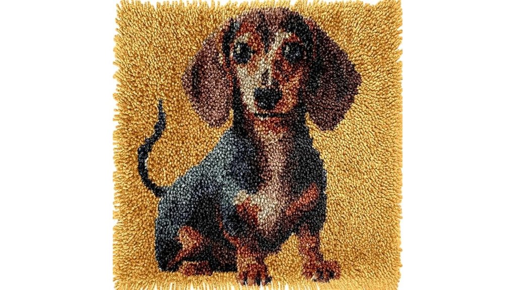 cute brown dachshund latch hook