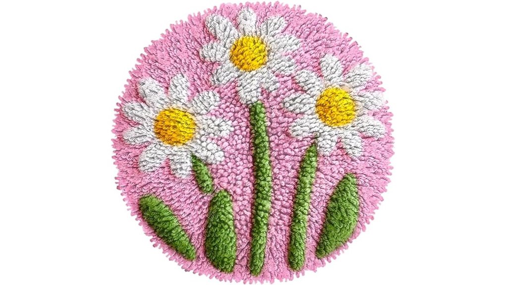 daisy latch hook mini rug