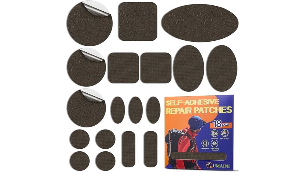 dark brown down jacket repair patches