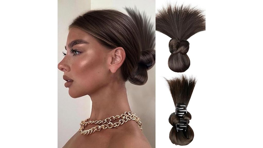 dark brown messy bun claw