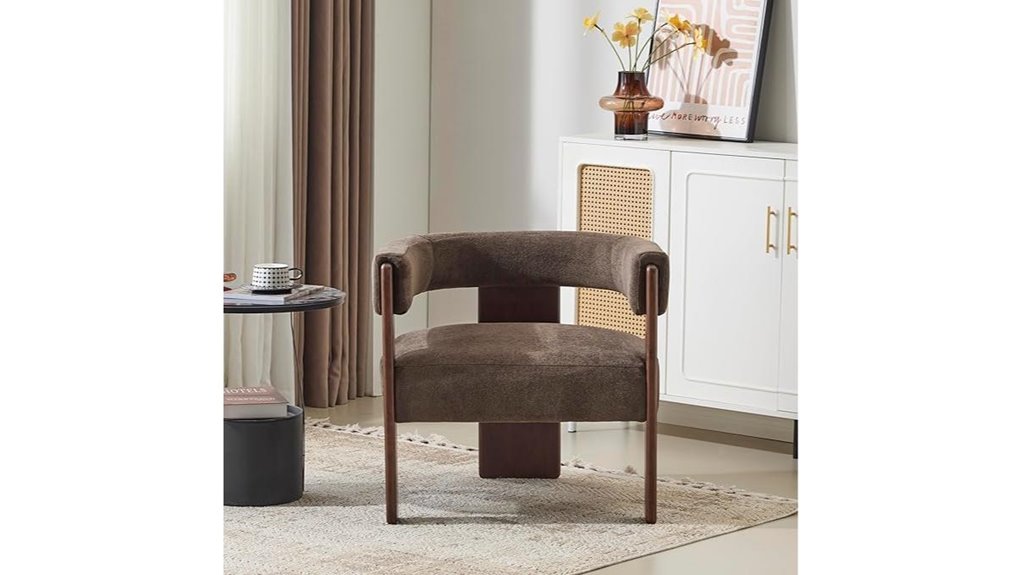 dark brown velvet accent armchair