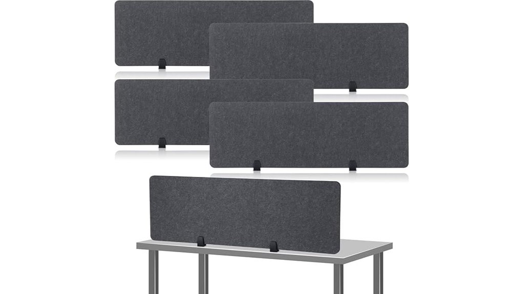 dark gray acoustic desk dividers