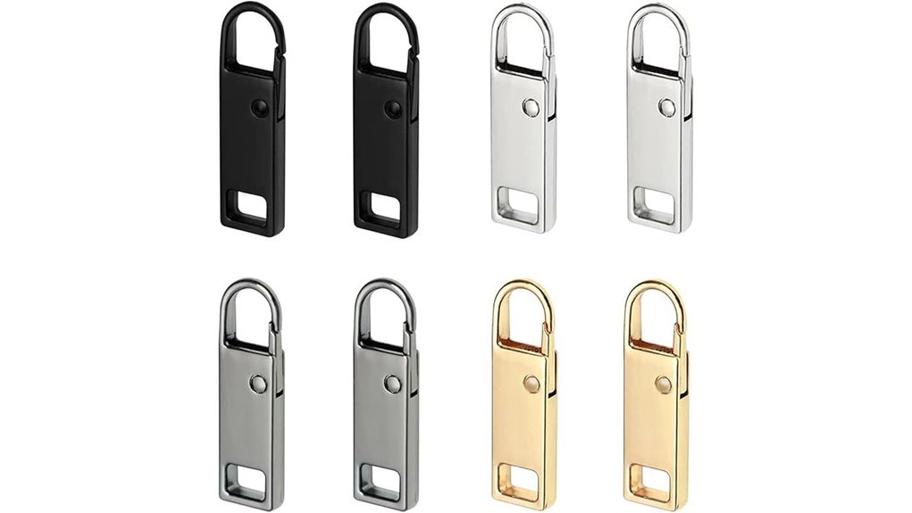 detachable multicolor zipper pull tabs