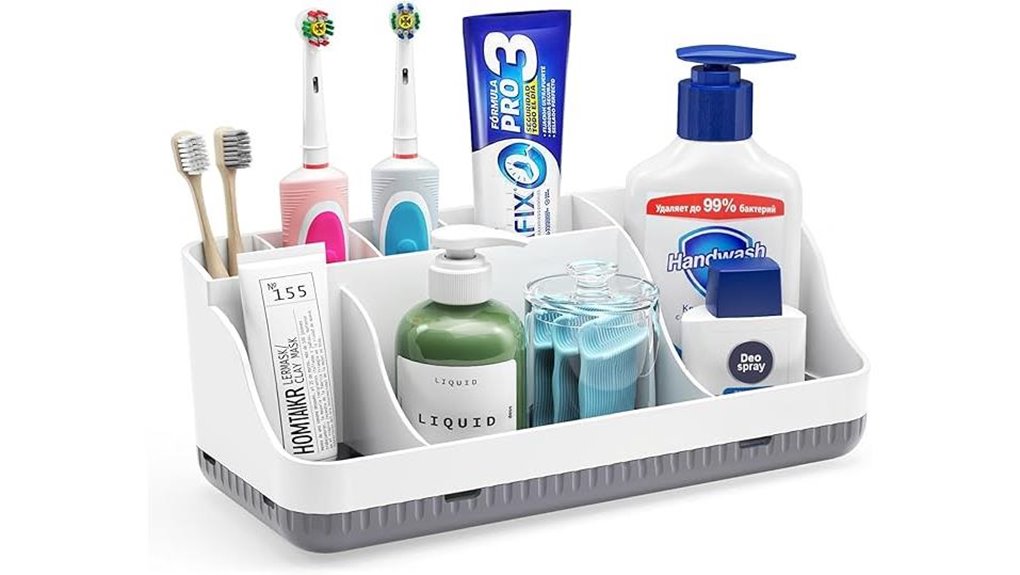 detachable seven slot bathroom organizer