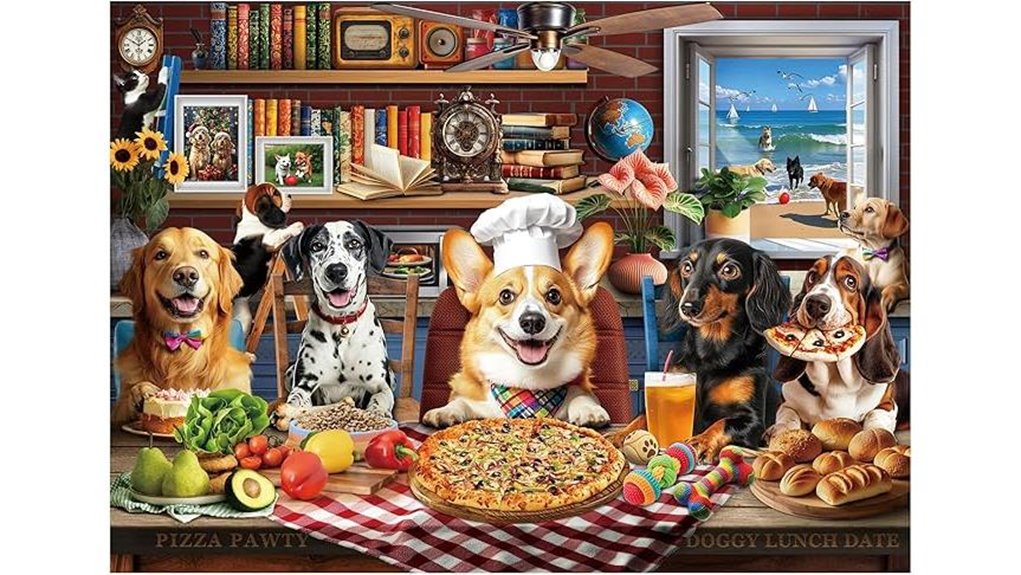 dogs dinner party puzzle