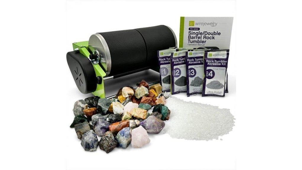 double barrel rock tumbler kit