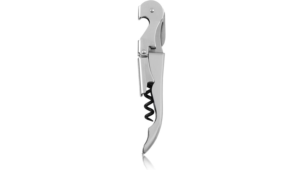 double hinged stainless steel corkscrew
