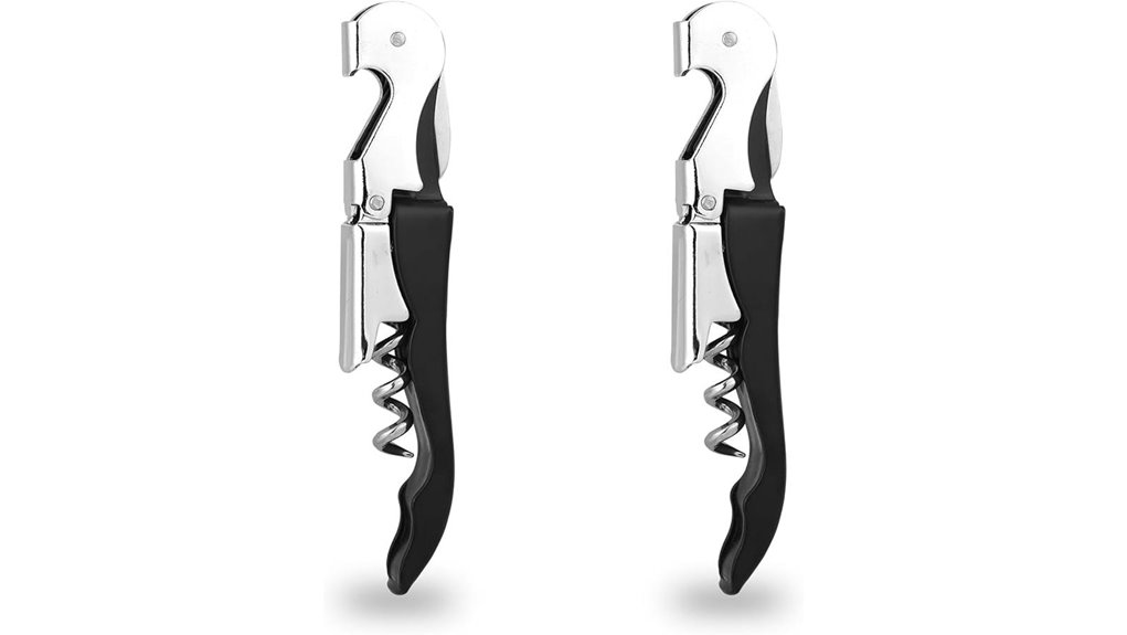 double hinged stainless steel corkscrews
