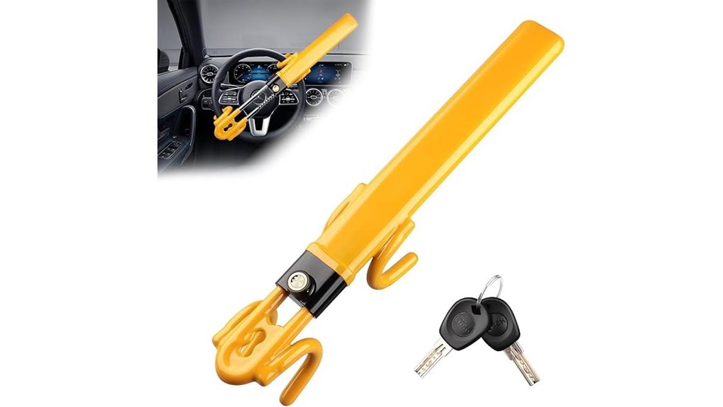 double hook heavy duty steering lock