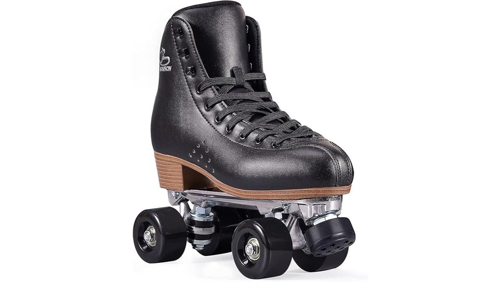 double row microfiber leather roller skates