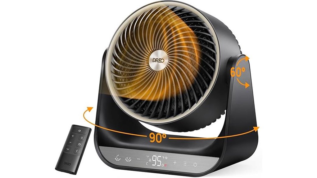 dreo oscillating whole room heater