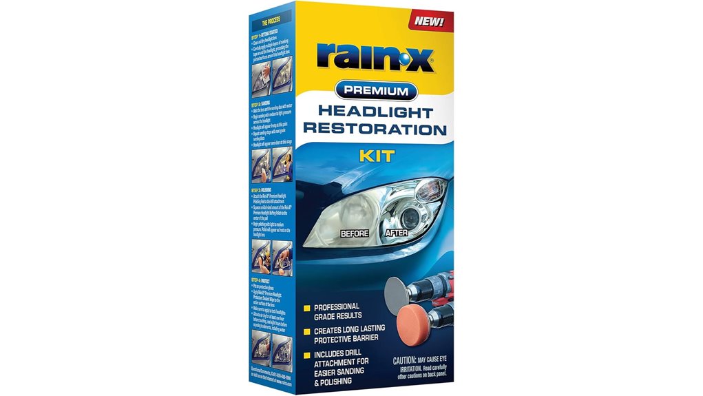 drill attached rain x headlight restoration