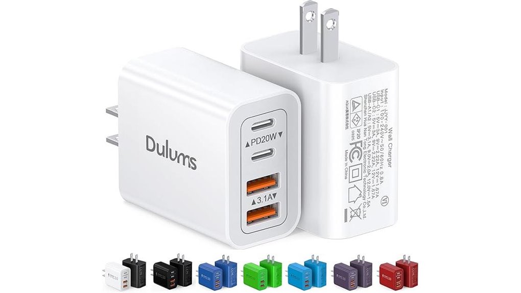dual 40w usb c quad port