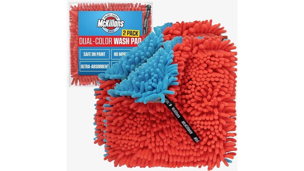 dual color chenille microfiber pads