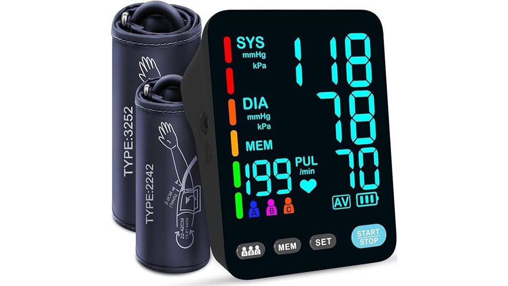 dual cuff automatic upper arm blood pressure