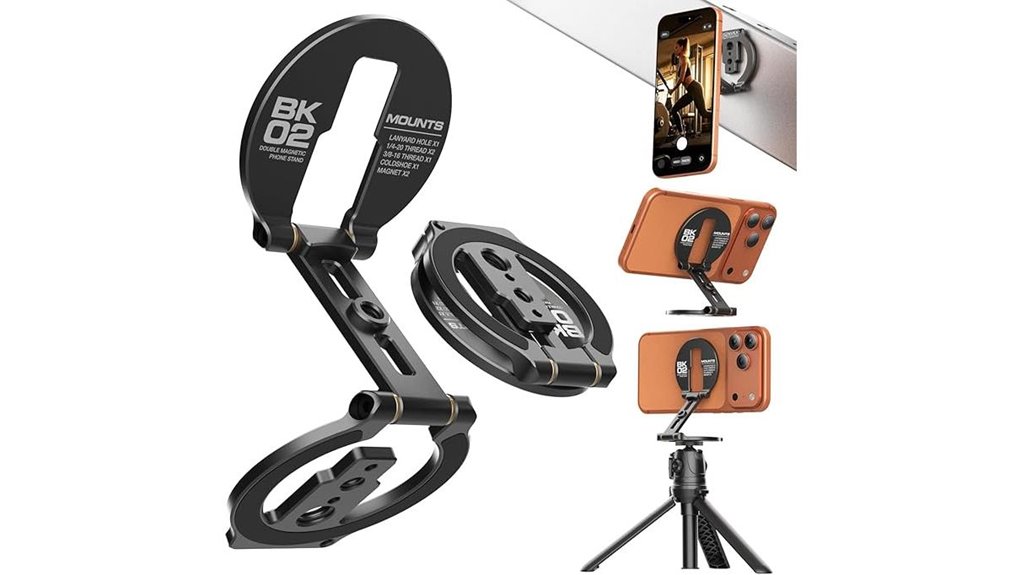dual magnetic foldable tripod stand