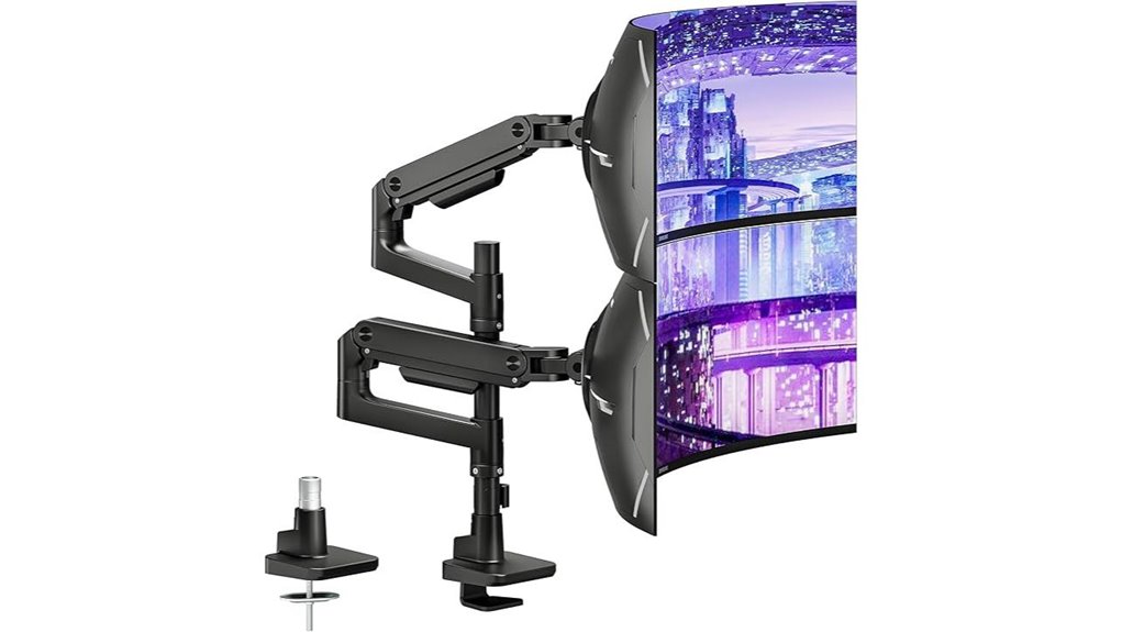 dual monitor adjustable desk mount