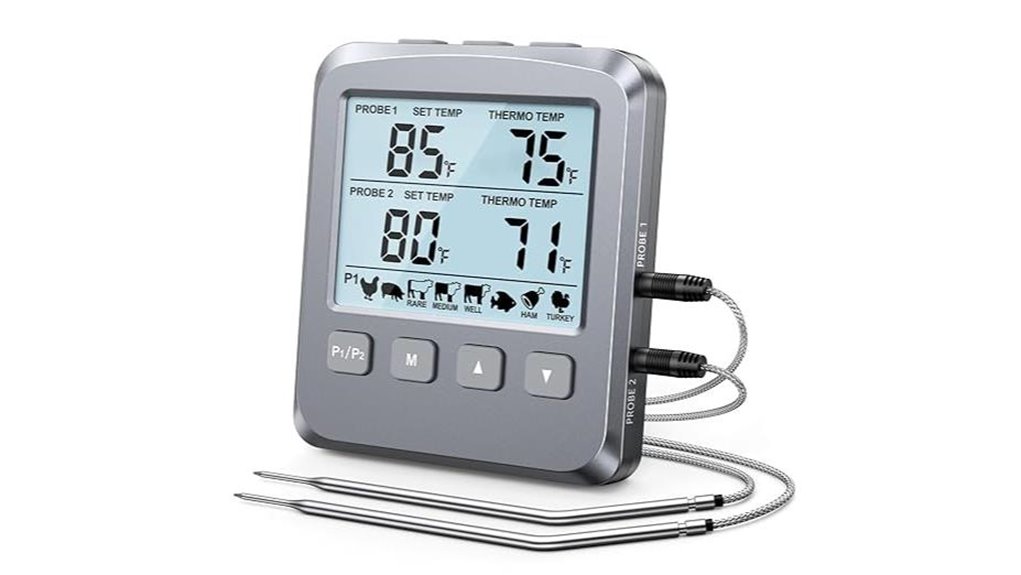 dual probe digital meat thermometer