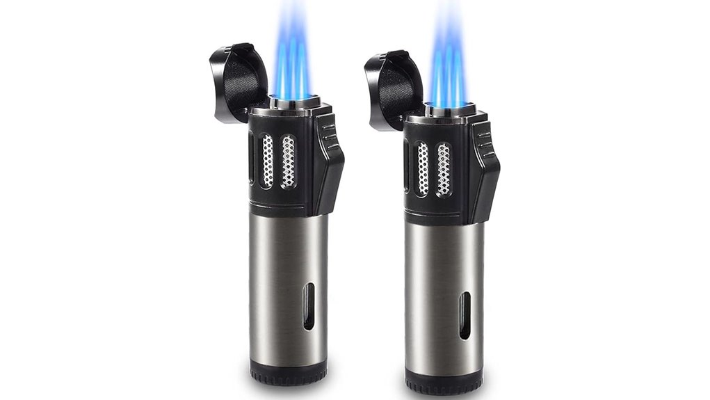 dual refillable triple jet lighters