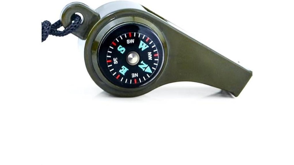 dual survival whistle with compass