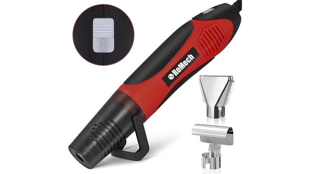 dual temperature heat gun with nozzles