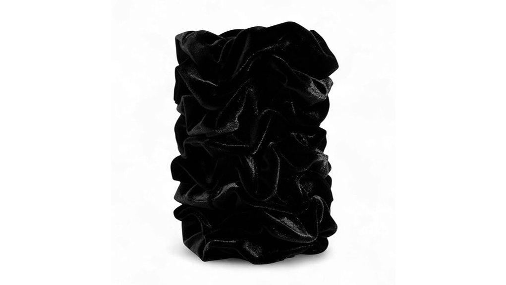 eight black velvet scrunchies pack