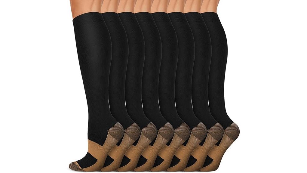 eight pack copper 15 20mmhg socks