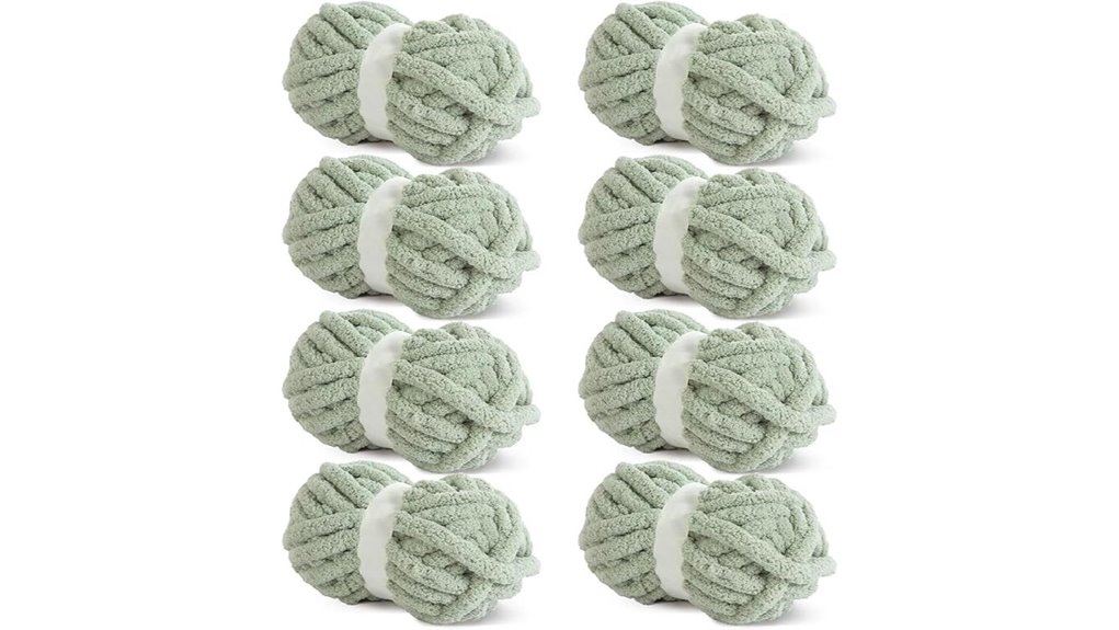 eight pack sage green chenille